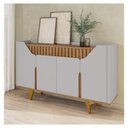 Ver imagem 1 de Aparador Buffet Tâmisa 4 Portas Ripado MDF Off White Cinamomo Sala de Jantar 2076645 Bechara