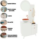 Ver imagem 2 de Kit Gabinete para Banheiro com Espelho e Cuba Sofia Branco