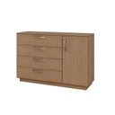 Ver imagem 2 de Cômoda 1 Porta 4 Gavetas Araçá CabeCasa MadeiraOriginals Marrom/Nogueira