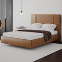 Ver imagem 3 de Cama Casal Flutuante com Cabeceira 140cm Astra S04 Couríssimo Caramelo - Lyam Decor