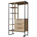 Ver imagem 2 de Closet 3 Gavetas P1060 182x103 Cm Oak Preto Pp Milani Store