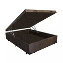 Ver imagem 2 de Base Box Baú Casal Luxo Blindado AColchoes Suede Marrom 41x138x188