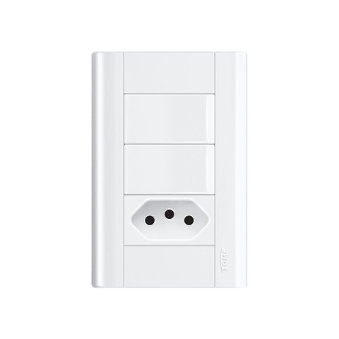 Interruptor Simples Duplo e Tomada 2p+t 20a Fame Modulare com Placa 4x2
