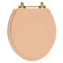 Ver imagem 1 de Assento Sanitario Poliéster Convencional Oval Pêssego 73 para Vaso Celite com Ferragem Dourada