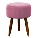 Ver imagem 2 de Puff Banqueta Decorativo Pés Madeira Rosa