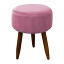 Ver imagem 1 de Puff Banqueta Decorativo Pés Madeira Rosa