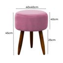 Ver imagem 4 de Puff Banqueta Decorativo Pés Madeira Rosa