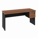 Ver imagem 2 de Mesa Escrivaninha 150cm Pés Painel com Gaveteiro Suspenso F5 Office Cor:Nogal com Preto