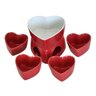 Conjunto Fondue Ceramica 10 Peças Coraçao Ramequin Panela Garfo Cozinha Gourmet Queijo Chocolate Pre - 3