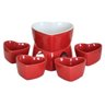 Conjunto Fondue Ceramica 10 Peças Coraçao Ramequin Panela Garfo Cozinha Gourmet Queijo Chocolate Pre - 4