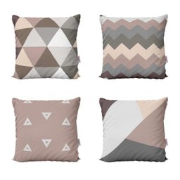 Capas de Almofadas Para Sofá Marrom e Bege Decorativas e Geométricas 40x40 - Novadecora - 1