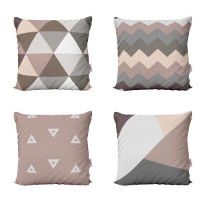Capas de Almofadas Para Sofá Marrom e Bege Decorativas e Geométricas 40x40 - Novadecora