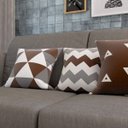 Ver imagem 3 de Capas de Almofadas Marrom e Cinza Decorativas e Geométricas Para Sofá 40x40 - Novadecora