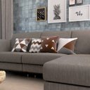 Ver imagem 2 de Capas de Almofadas Marrom e Cinza Decorativas e Geométricas Para Sofá 40x40 - Novadecora