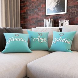 Capas de Almofadas com Frases Família, Amor e Gratidão Decorativas Para Sofá 40x40 - Novadecora - 3