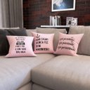 Ver imagem 3 de Kit 3 Capas de Almofadas Rosa com Frases Decorativas Para Sofá 40x40 - Novadecora