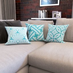 Capas de Almofadas Azul Turquesa Decorativas e Geométricas Para Sofá 40x40 - Novadecora - 3