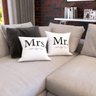Capas de Almofadas Decorativas Mr e Mrs Branco e Preto Para Sofá 40x40 - Novadecora - 3