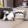 Capas de Almofadas Preto, Branco e Cinza Decorativas e Geométricas Para Sofá 40x40 - Novadecora - 3