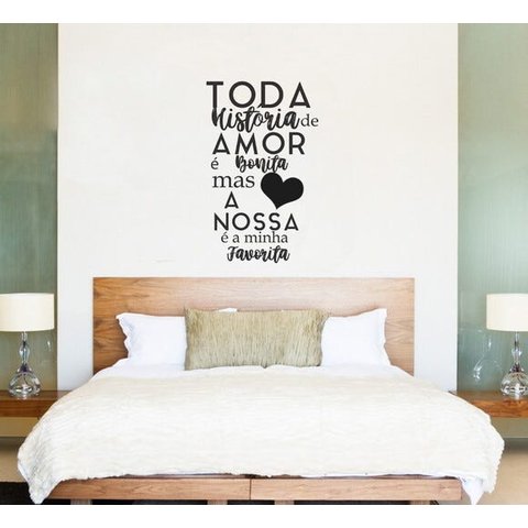 Adesivo de PArede Quarto de casal Toda história de amor