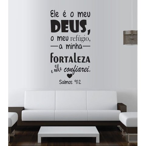 Adesivo De Parede Salmo 91 - Ele é meu Deus...