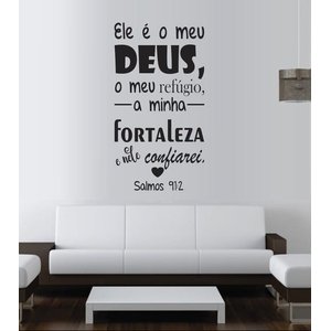 Adesivo De Parede Salmo 91 - Ele é meu Deus...