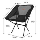 Ver imagem 3 de Cadeira Dobrável de Camping Pesca Preta com Tela