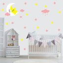 Ver imagem 1 de Adesivo De Parede Infantil Lua Estrela Dormindo Nuvens