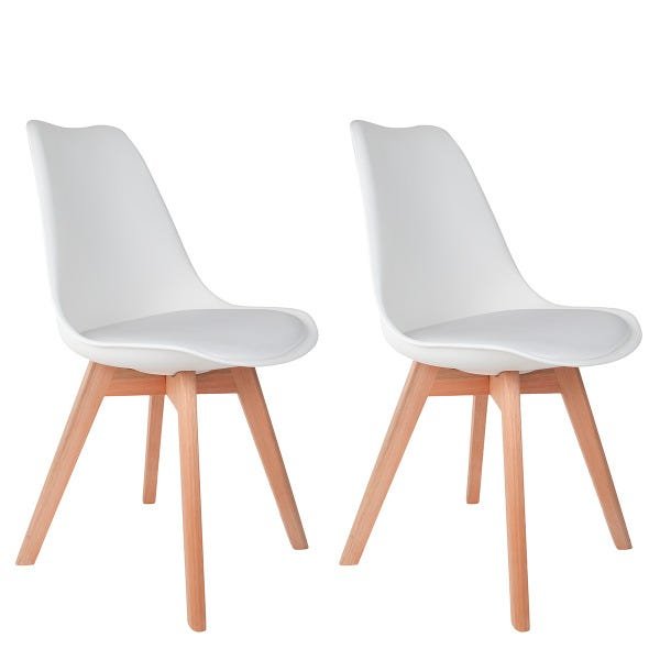 Kit 2 Cadeiras Saarinen Leda Sked Base Wood - Design Branco