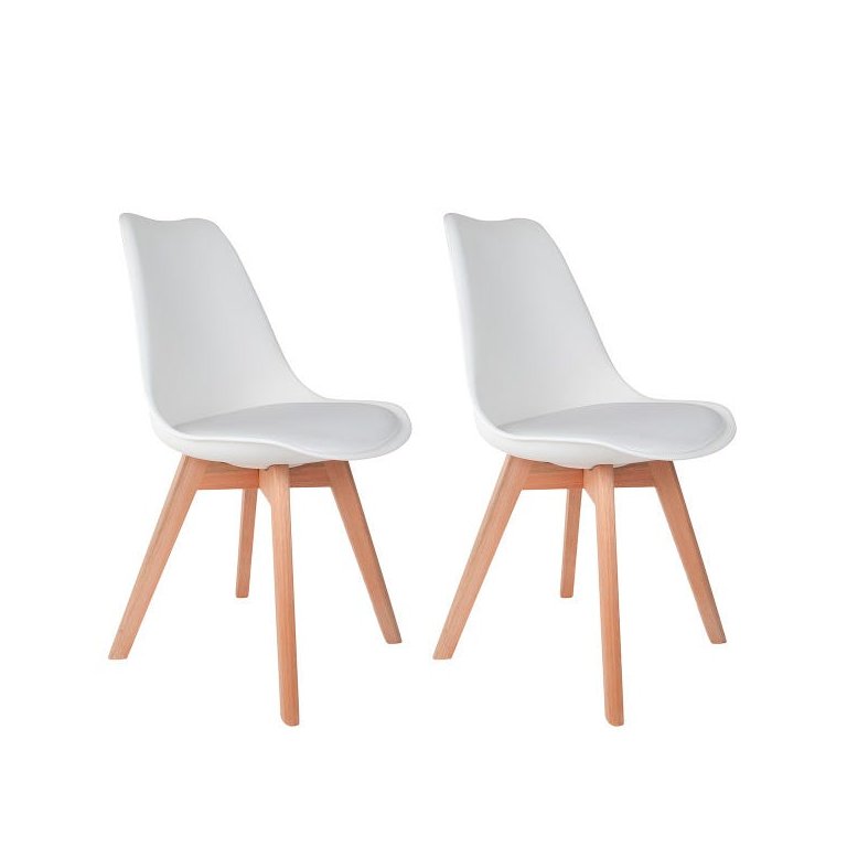 Kit 2 Cadeiras Saarinen Leda Sked Base Wood - Design Branco