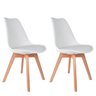 Kit 2 Cadeiras Saarinen Leda Sked Base Wood - Design Branco - 1
