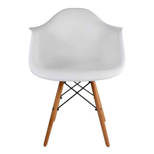 Poltrona Cadeira Charles Eames Wood Dkr Eiffel com Braço - Design Branco - 2