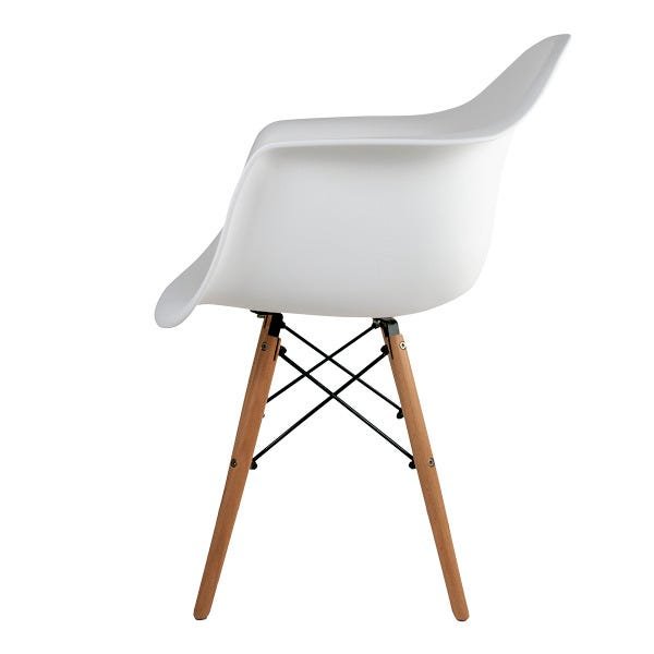Poltrona Cadeira Charles Eames Wood Dkr Eiffel com Braço - Design Branco - 3
