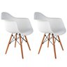 Kit com 2 Poltronas Cadeiras Charles Eames com Braço Branca - 1