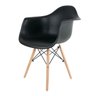 Poltrona Cadeira Charles Eames Wood Dkr Eiffel com Braço - Design Preto - 1