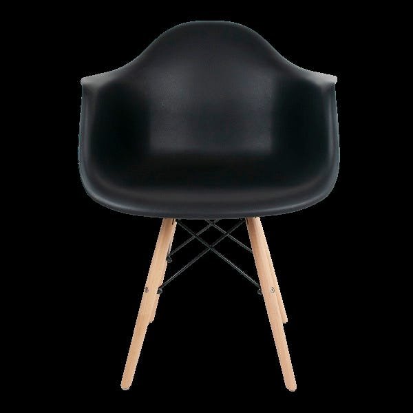 Poltrona Cadeira Charles Eames Wood Dkr Eiffel com Braço - Design Preto - 2