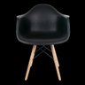 Poltrona Cadeira Charles Eames Wood Dkr Eiffel com Braço - Design Preto - 2