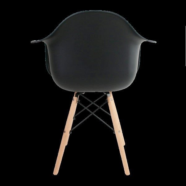 Poltrona Cadeira Charles Eames Wood Dkr Eiffel com Braço - Design Preto - 4