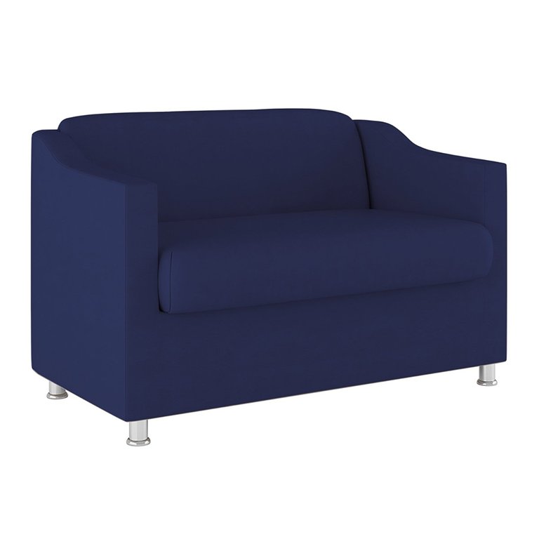 Sofá Namoradeira 2 Lugares Tilla Sala de Espera – Balaqui Decor Cor:Azul Marinho