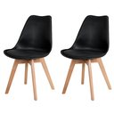 Ver imagem 1 de Kit 2 Cadeiras Polipropileno Preta Sala de Jantar Saarinen Wood La Mobilia