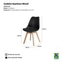 Ver imagem 7 de Kit 2 Cadeiras Polipropileno Preta Sala de Jantar Saarinen Wood La Mobilia