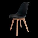 Ver imagem 2 de Kit 2 Cadeiras Polipropileno Preta Sala de Jantar Saarinen Wood La Mobilia