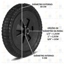 Ver imagem 2 de Roda/Pneu Sem Câmara Para Carrinho De Mão Eixo 1/2" Resistente