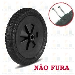 Roda/Pneu Sem Câmara Para Carrinho De Mão Eixo 1/2" Resistente - 5
