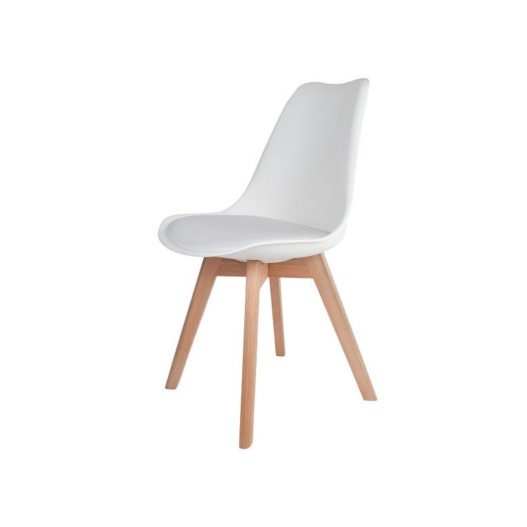 Cadeira Saarinen Leda Sked Base Wood - Design Branco