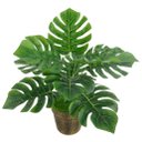 Ver imagem 4 de Kit 8 Ramos Costela de Adão Decorativo Artificial Plástico Verde 9 Folhas Cada 32cm