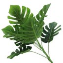 Ver imagem 1 de Kit 8 Ramos Costela de Adão Decorativo Artificial Plástico Verde 9 Folhas Cada 32cm