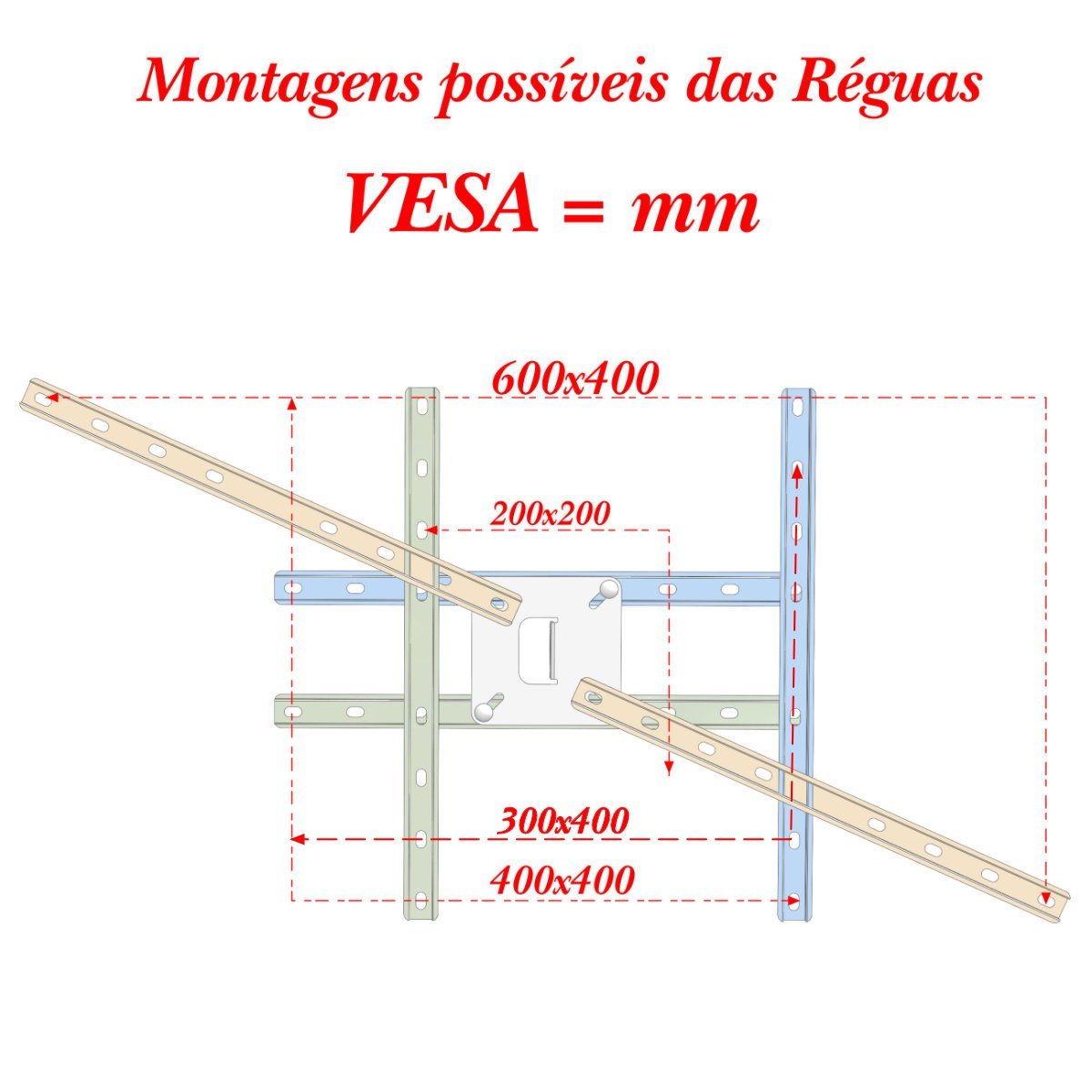 SUPORTE TV 10" a 65" VESA 600X400 4 MOVIMENTOS BRANCO - 4