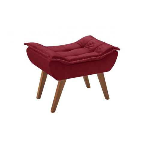 Puff Decorativo Opalla Suede para Sala Unidecor Bordô