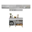 Ver imagem 4 de Armário Cozinha Modulada Compacta 260cm com Balcão Veneza Multimóveis Mp3766 Branco/dourado